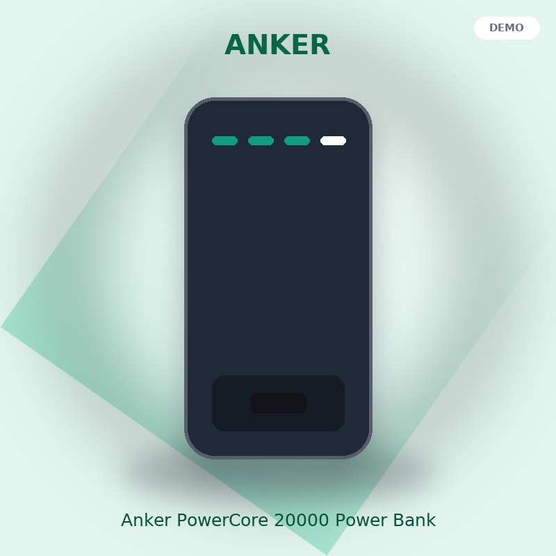 پاوربانک 20000 میلی‌آمپرساعتی انکر مدل PowerCore 20K - نمای اصلی
